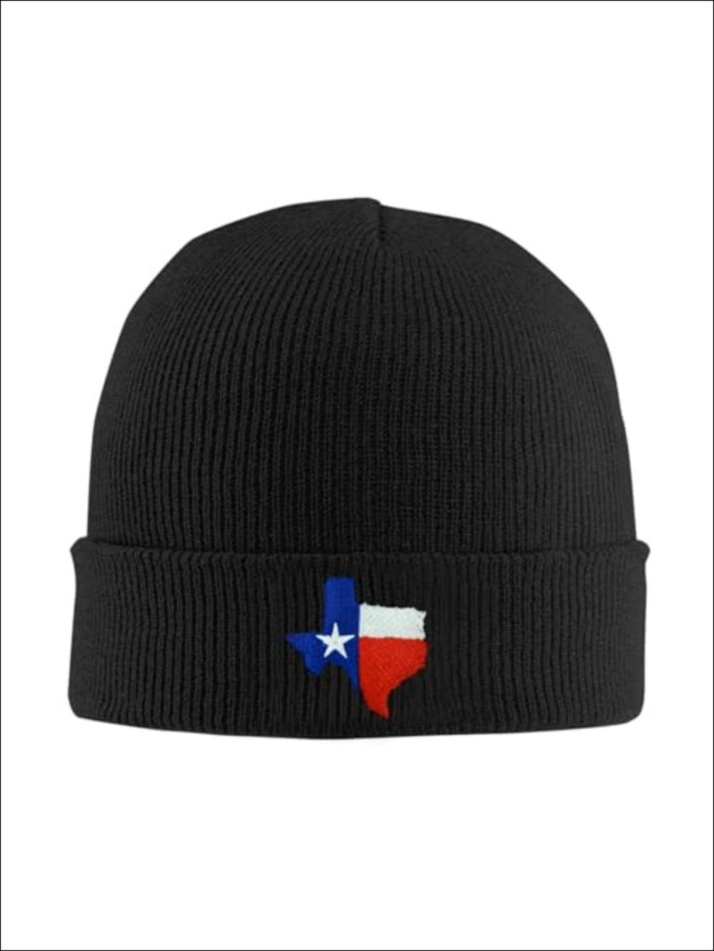 Embroidered Cuffed Knit Beanie Winter Hat Unisex Acrylic